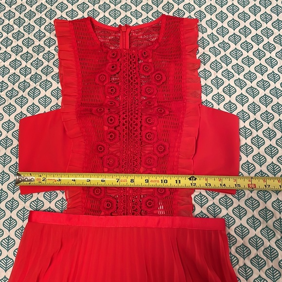 New ASOS Pleated Cut Out Red Dress Sz. 6 - Picture 8 of 8